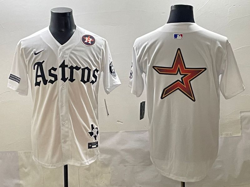 Men 2025 Houston Astros Blank White Five generations Joint Name Nike MLB Jersey style 23->houston astros->MLB Jersey
